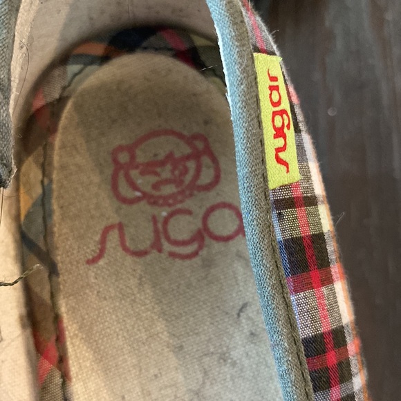 Sugar plaid coloured pump style wedgies in size 7. - Picture 9 of 10